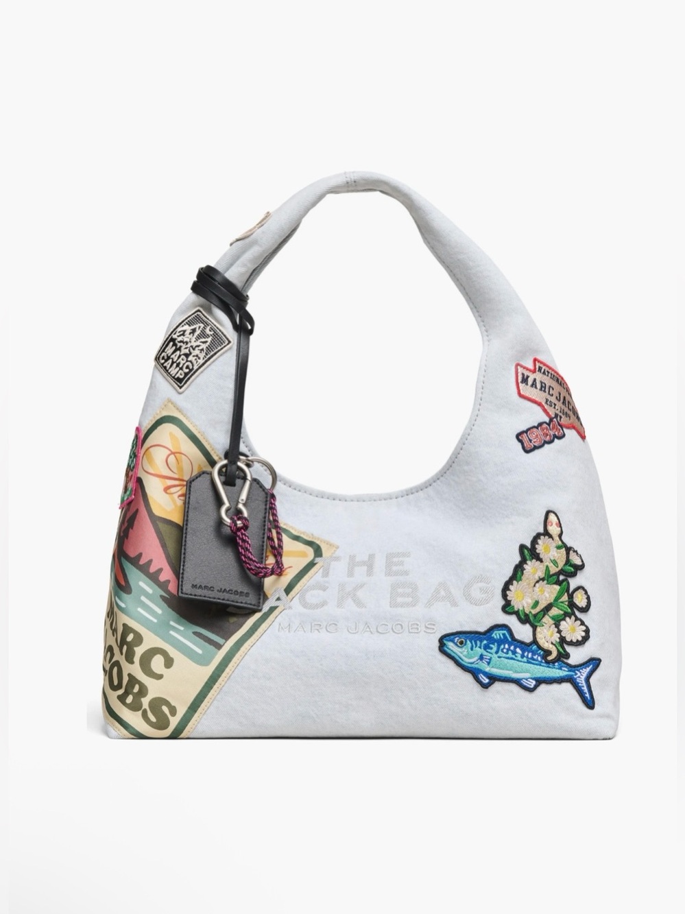 *NWT* MARC JACOBS The Camp Patchwork Denim Sack Shoulder Bag